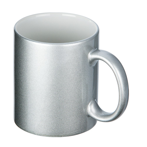 フルカラー転写対応陶器マグカップ(320ml)(シルバー)