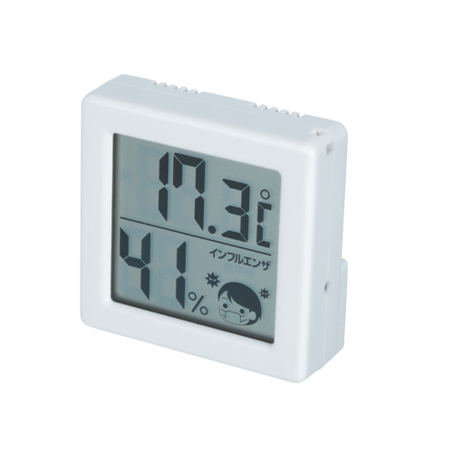 ミニデジタル温湿度計(白)
