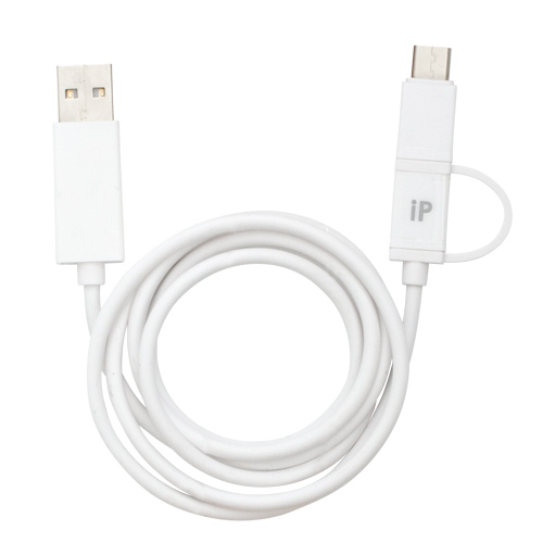 マルチ充電データ転送ケーブル(3WAY)(白)