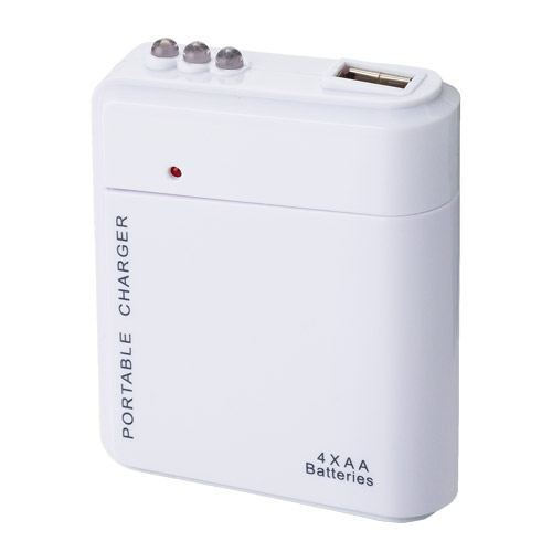 乾電池式USB充電器(白)
