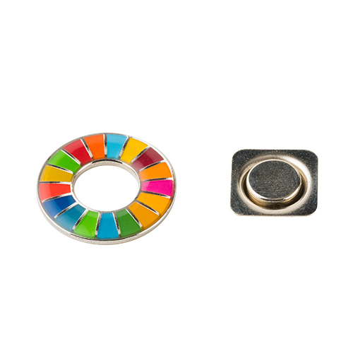 SDGsピンバッジ(25.5mm)マグネット(シルバー)