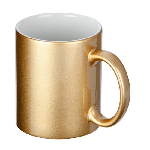 フルカラー転写対応陶器マグカップ(320ml)(ゴールド)