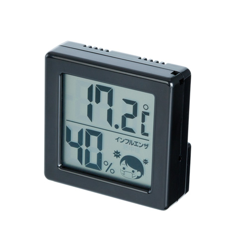 ミニデジタル温湿度計(黒)