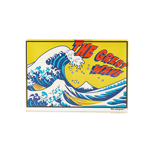 アクリルブロック (波・北斎モチーフ)|Re:ukiyoe|外国人向けお土産グッズ