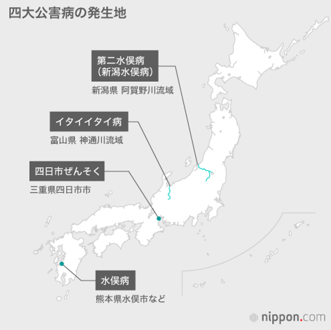 四大公害病の発生地