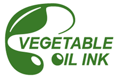 リサイクルした再生油を使用している「植物油インキマーク」